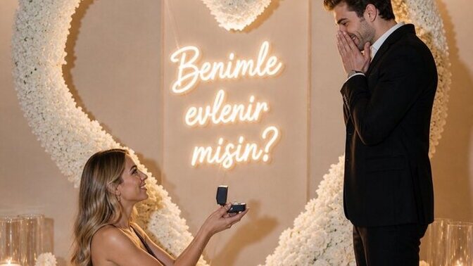 Bir kadın size böyle romantik bir evlilik teklifi etseydi tepkiniz ne olurdu? Erkeklerin teklif alması normalleşmeli mi?