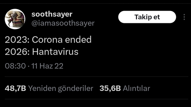 Bunu bilmek nasıl mümkün olabilir? Hanta virüs biyo terör silahı olabilir mi ?