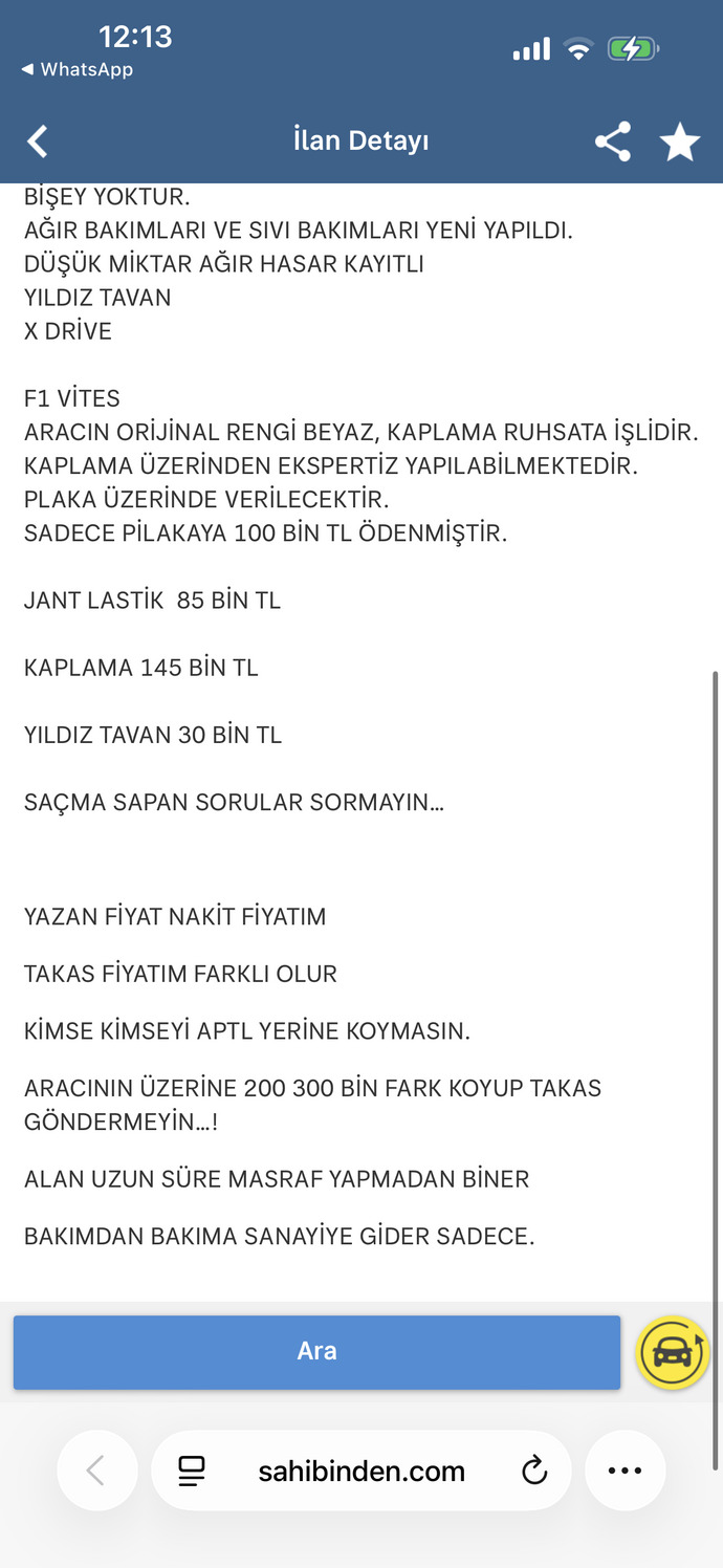 Sahibinden satılan bu araba neden bu kadar ucuz, almadan önce nelere bakmalıyım?