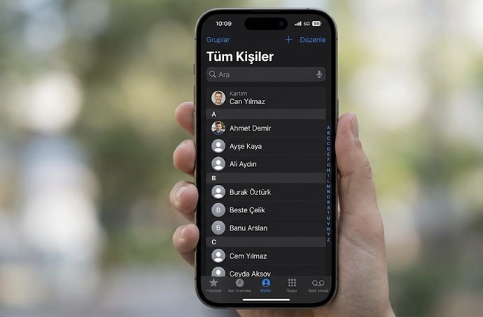 Telefon rehberinizde kac kisi kayitli?