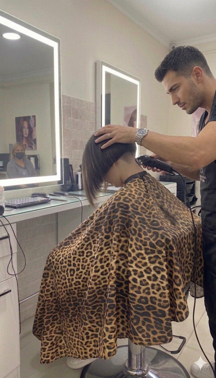 Kızlar, ense traşlı bob kesim ve böyle bir kuaför ortamı hakkında ne düşünüyorsunuz?