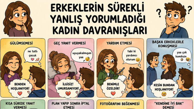 Erkeklerin sürekli yanlış yorumladığı kadın davranışları neler, en çok hangileri karıştırılıyor?
