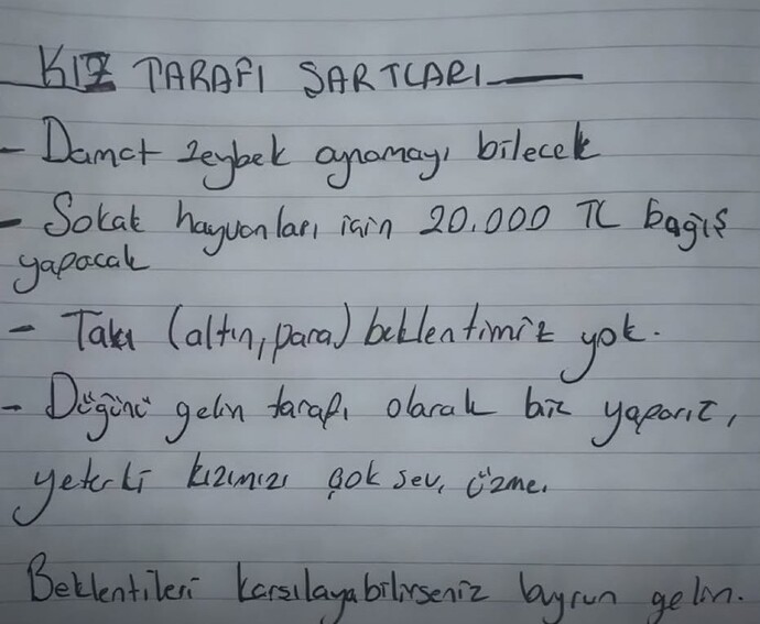 Kız tarafının talepleri abartılı mı olmalı yoksa anlamlı mı?