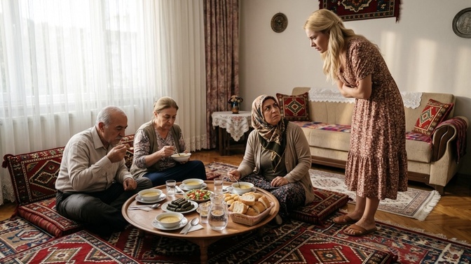 Kaynanam yere sofra kurmuş. Ben yerde yemem dedim diye küstü. Normal mi bu davranışı?
