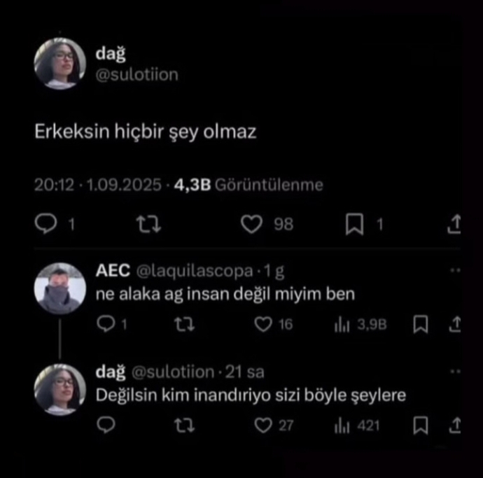 Erkeklere bir şey olur mu?