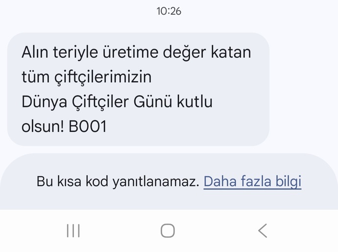 Ziraat Bankası Dünya Çiftçiler Günü’nde mesaj yerine hediye gönderse daha güzel olmaz mıydı?