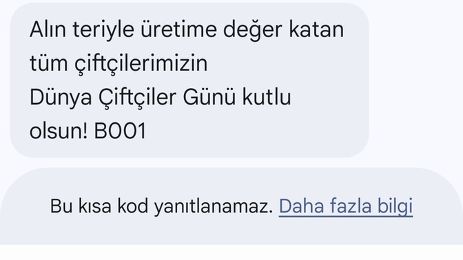 Ziraat Bankası Dünya Çiftçiler Günü’nde mesaj yerine hediye gönderse daha güzel olmaz mıydı?