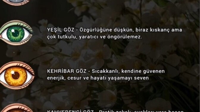 Göz renginize göre karakter analizi neymiş?