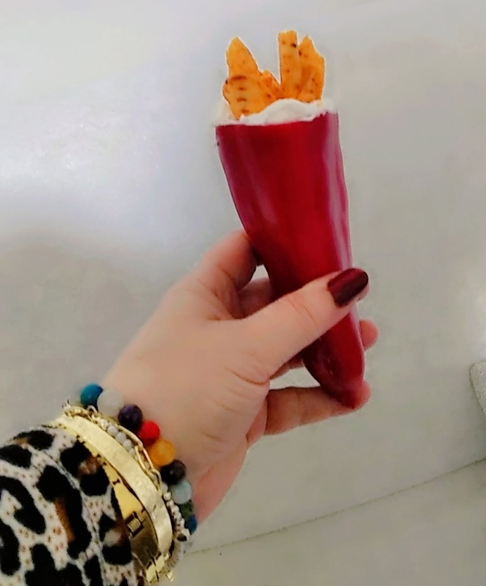 Kırmızı biber ve cips ile yaptığım atıştırmalık nasıl olmuş ❤️?