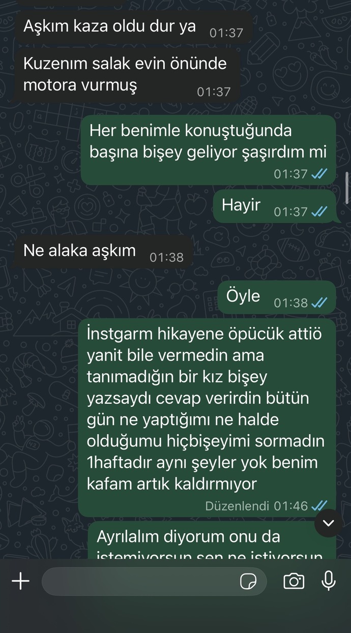 Hep aynı şeyleri söyleyip ilgilenmeyen sevgiliden ayrılır mıydınız?