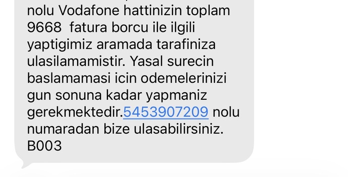 Bu mesaj geldi ben buradaki tutarın yarısını ödedim