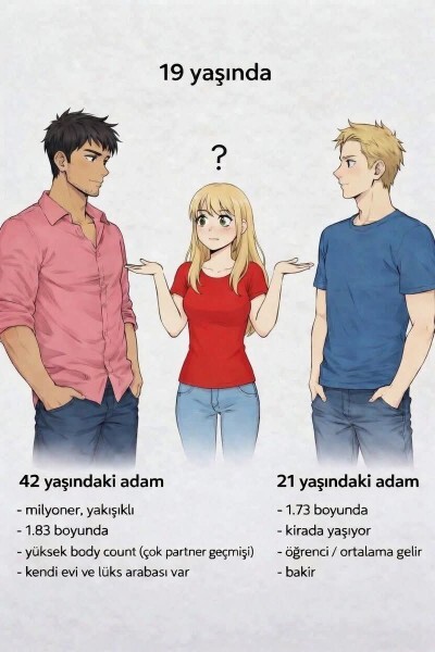 Kızlar görseldeki gibi bir durumda kimi seçersiniz?