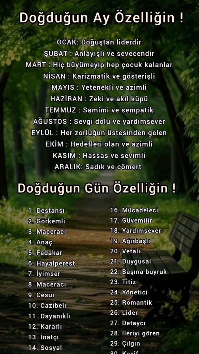 Hangi ay, ve gün de doğdunuz?