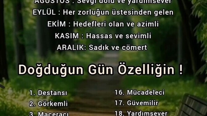 Hangi ay, ve gün de doğdunuz?