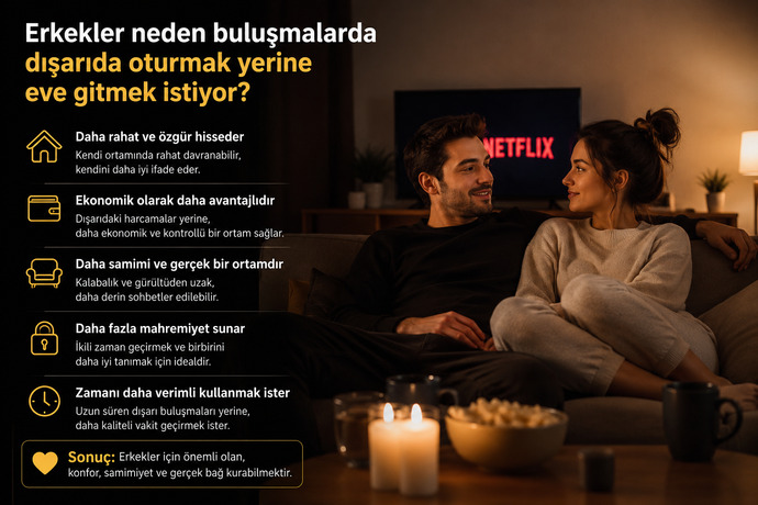 Erkekler neden buluşmalarda dışarıda oturmak yerine eve gitmek istiyor?