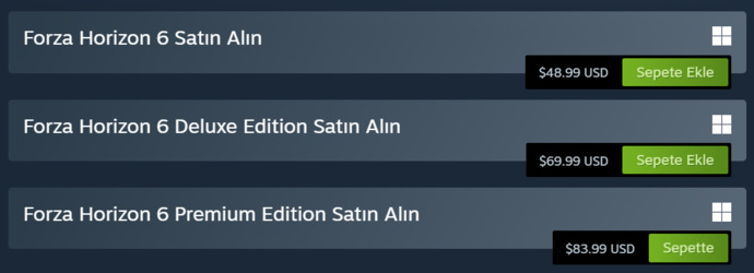 Horizon 6da hangi paketi satın aldınız?