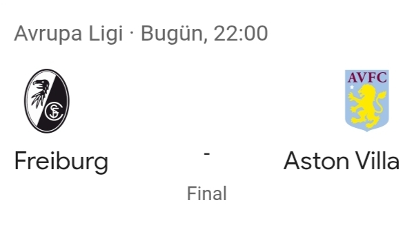 UEFA Avrupa Ligi Kupasını bu akşam Alman Freiburg mu İngiliz Aston Villa mı garantiler maç sizce kaç kaç biter?