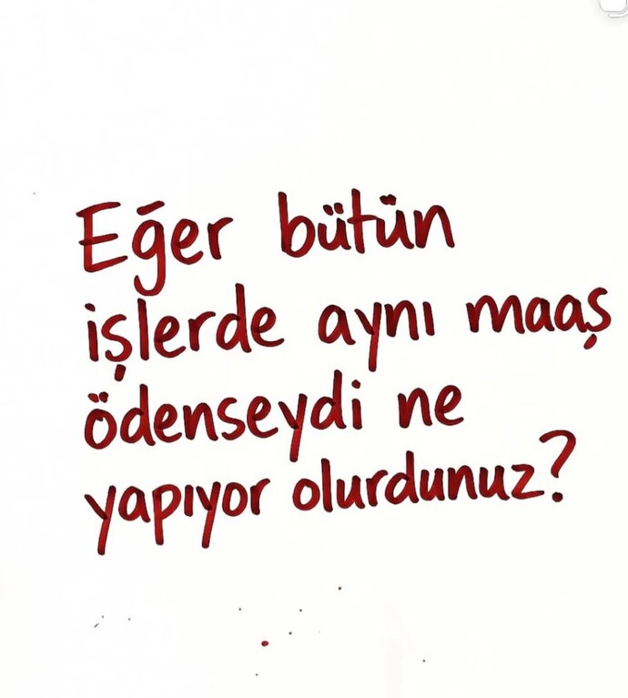 Eğer bütün işlerde aynı maaş ödenseydi şu an ne yapıyor olurdunuz?