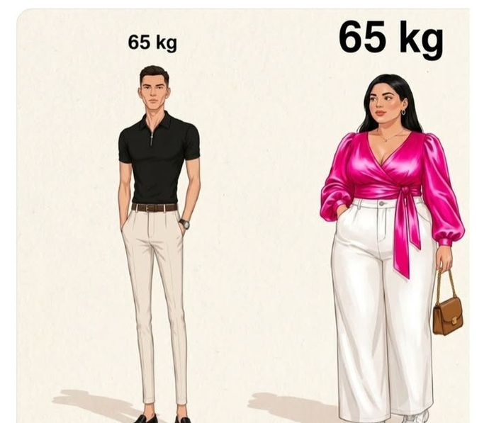 Neden kadın ve erkek aynı kilo olduğu halde böyle gözükür?