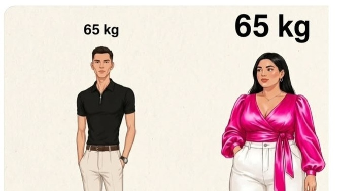 Neden kadın ve erkek aynı kilo olduğu halde böyle gözükür?