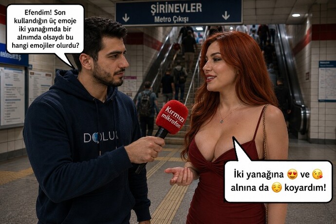 Efendim! Son kullandığın üç emoje iki yanağımda bir alnımda olsaydı, bu hangi emojiler olurdu?