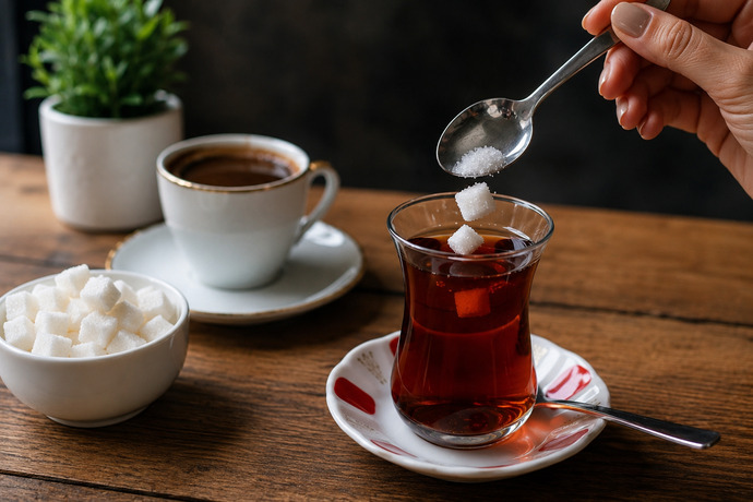 Çaya kahveye şeker atar mısınız?
