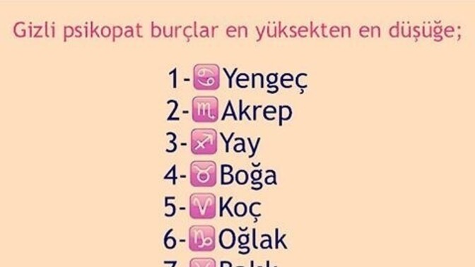 En psikopat burç hangi burçtur?