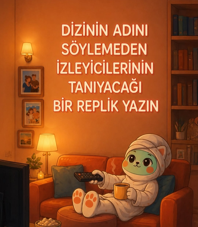 Dizinin adını söylemeden izleyicilerin tanıyacağı bir replik yazın?