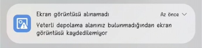 Telefonumda yer olduğu halde yeterli alan olmadığı için ekran görüntüsü kaydedilemiyor uyarısı alıyorum. Neden olabilir?