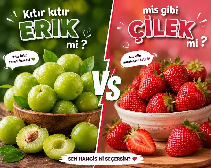 Kıtır kıtır erik mi, mis gibi çilek mi?