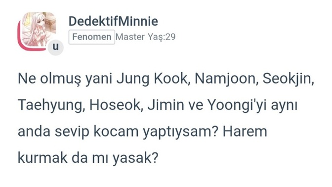 Sitede Namjoon sorduğum soruyu görmüş. 2. sıraya yazılan kocam olduğu için olay çıkarttı. Siteye baskına geliyor. Ne yapmalıyım?