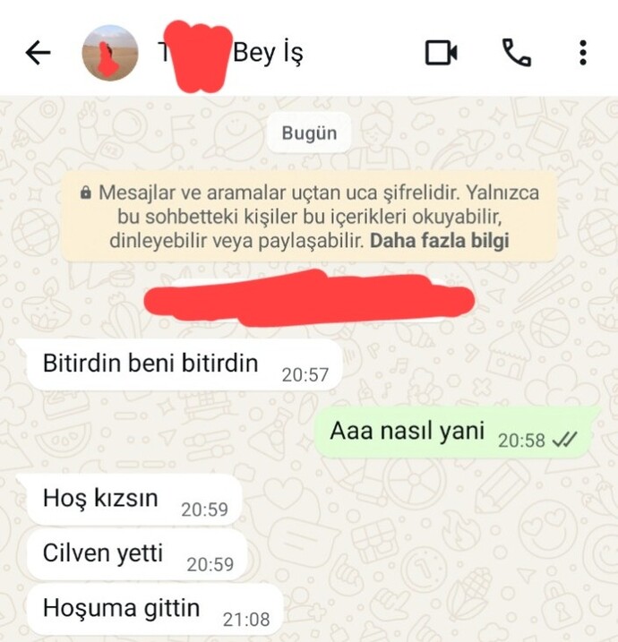 Patronumun yazdiği mesaja bakar mısınız?