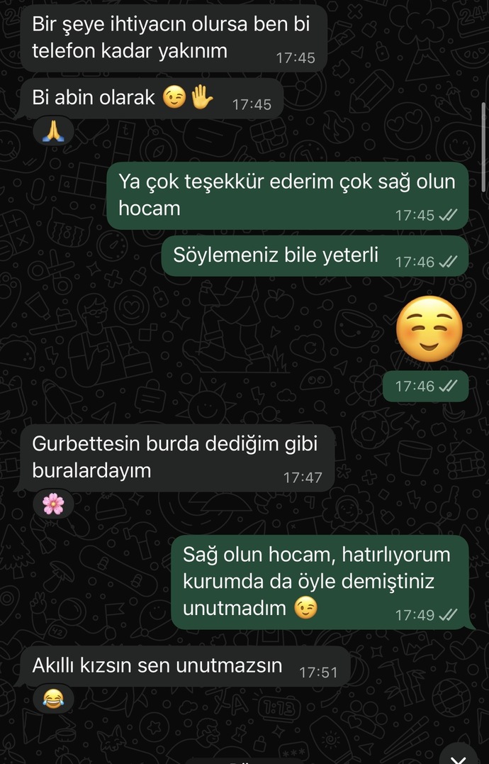 İlk mesajlar sonrasında ben de bu mesajlardan sonra bayram mesajı attım