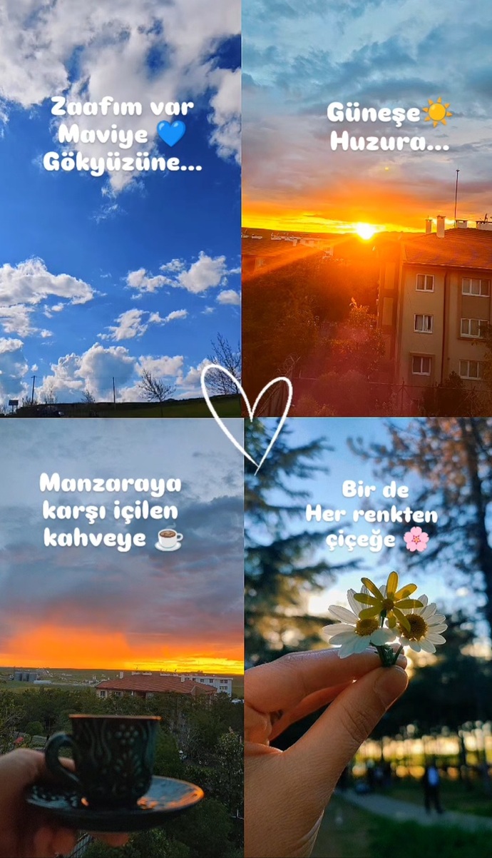 Kalbine en çok hangisi iyi geliyor? 💙☀️☕🌼”?