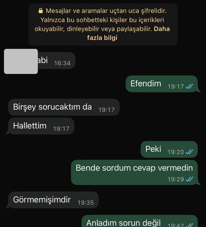 Kuzenim Eda engeli kaldırıp beni arayıp yazdı, sizce amacı ne olabilir?