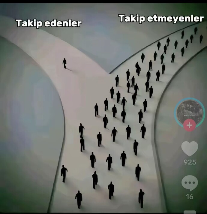 O geriye kalan O çok az kişi doğru yolda olamaz mı?