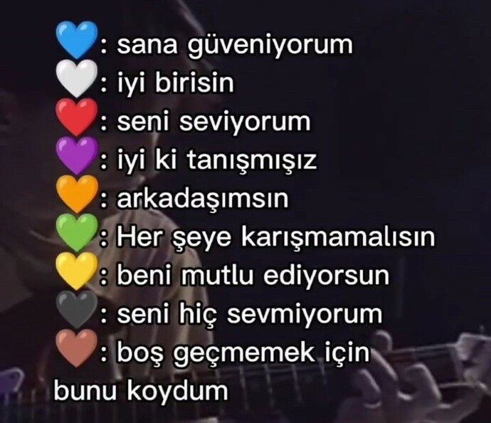 Benim için hangi renk kalbi tercih edersin?