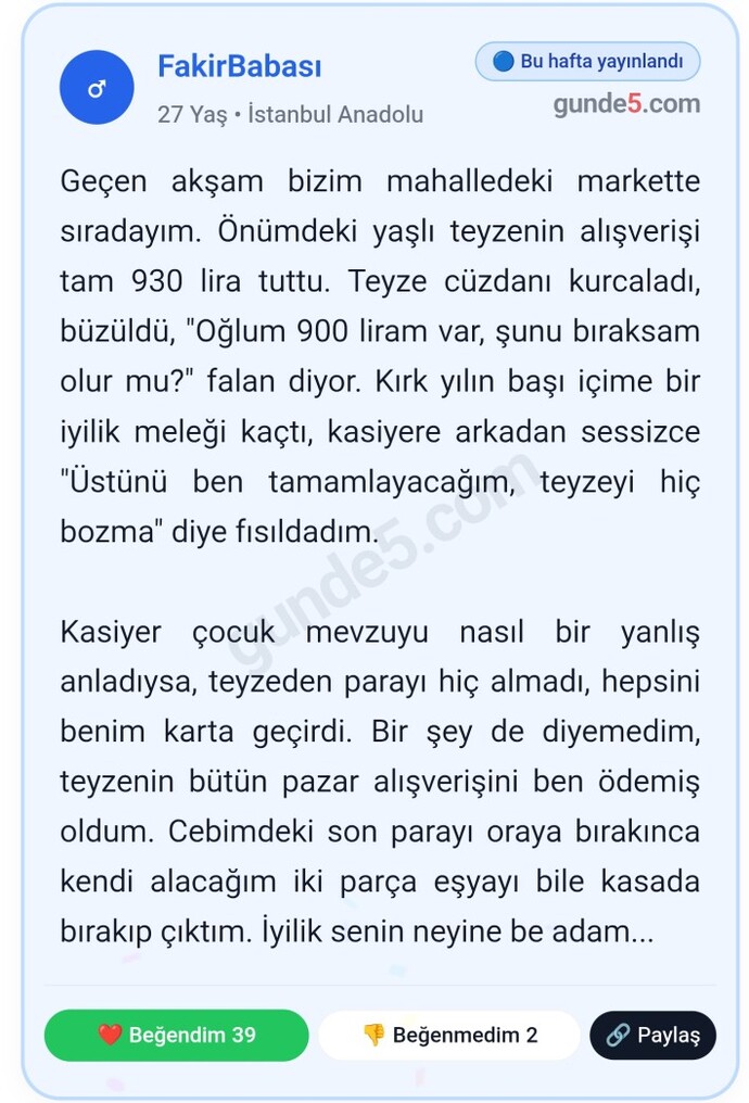Eyy yüce gönüllü insan, en son ne zaman iyilik yaptın 😇?