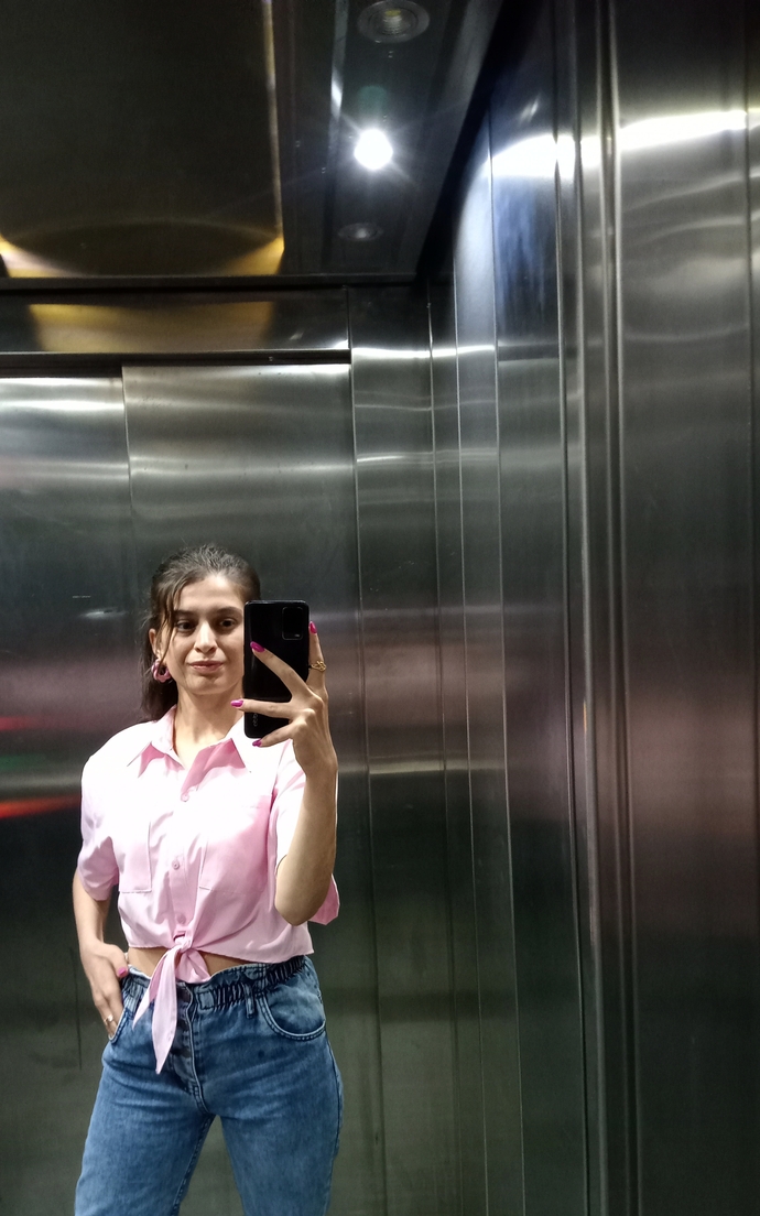 Pembe mavi kombin uyumu nasıl olmuş sizce, yakışmış mı?