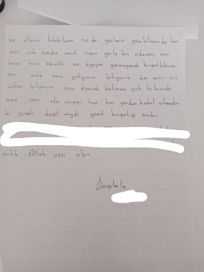 Bu mektubu okuyan bir erkek ne hisseder lütfen cevaplayın?