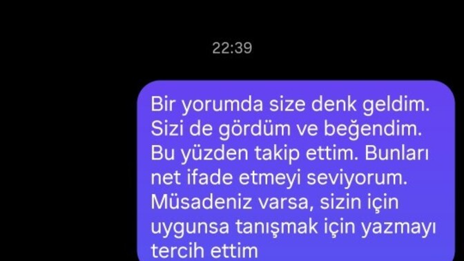 Bu ilk mesajım sizce beyefendi ve cesur mu?
