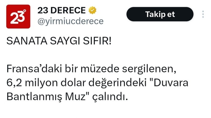 Fransa'daki Centre Pom pidou-Metz Müzesinde sergilenen duvara bağlı muz için bu kadar olay çıkarılması normal mi?