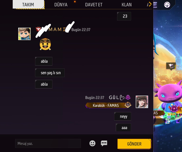 Oynayan varsa ID bırakabilir 🤪
