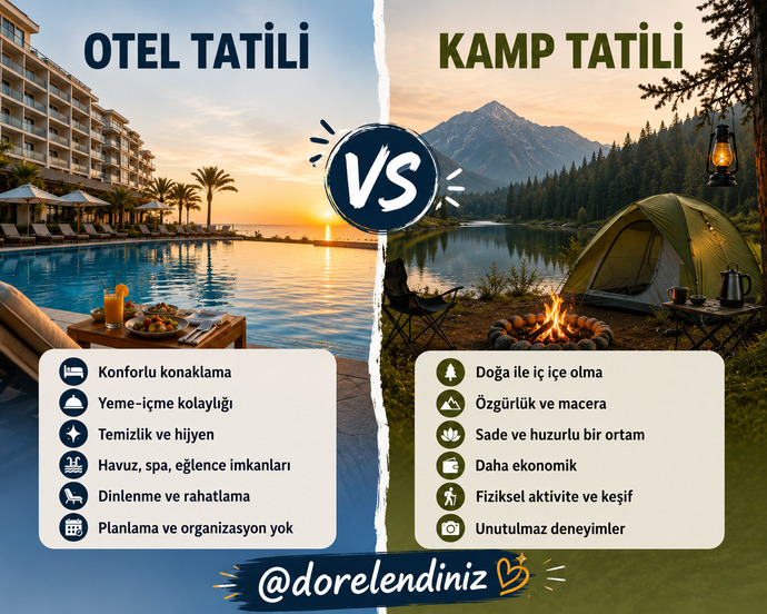 Otel tatili mi yoksa kamp tatili mi tercih edersin?