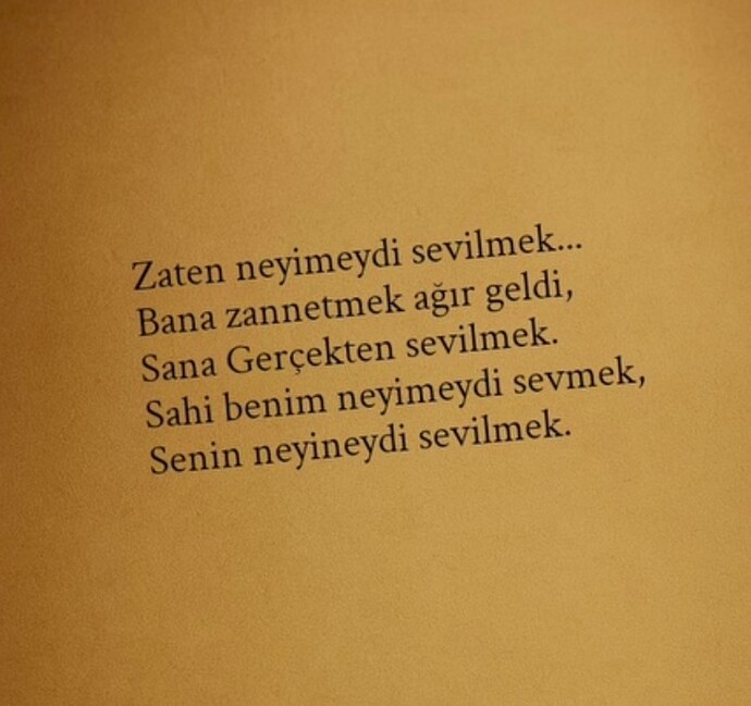 Senin neyine sevilmek dediğiniz birisi var mı?