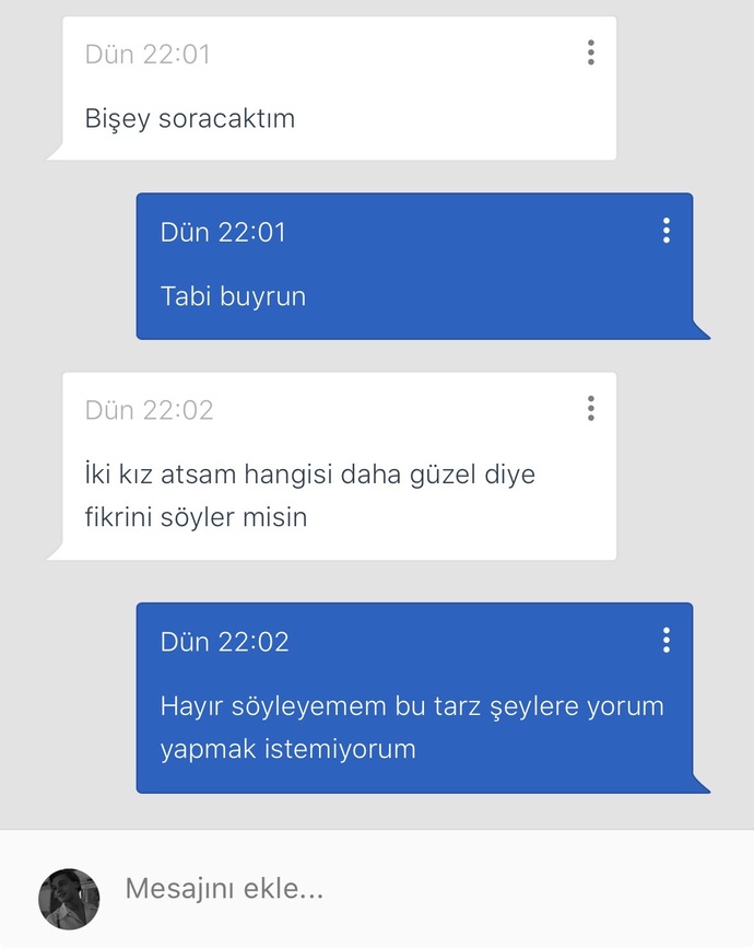 Bu tarz insanlara ne cevap veriyorsunuz sürekli aynı taktikle yazıyorlar?