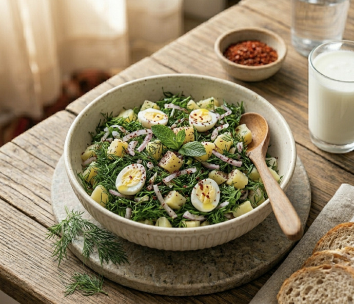 Kahvaltıda yumurtalı dereotu salatası sever misiniz?