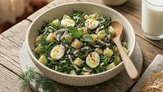 Kahvaltıda yumurtalı dereotu salatası sever misiniz?