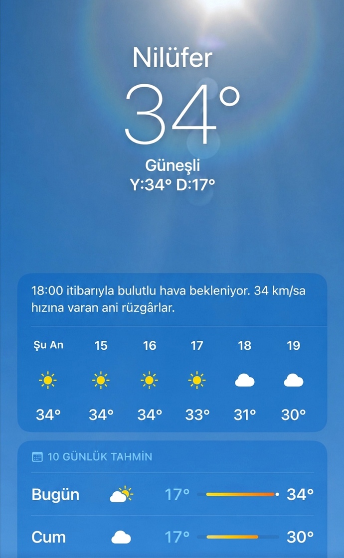 Sizin oralarda hava kaç derecee?