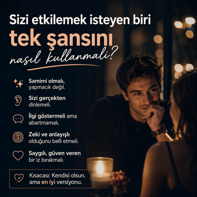 Sizi etkilemek isteyen biri tek şansını nasıl kullanmalı?